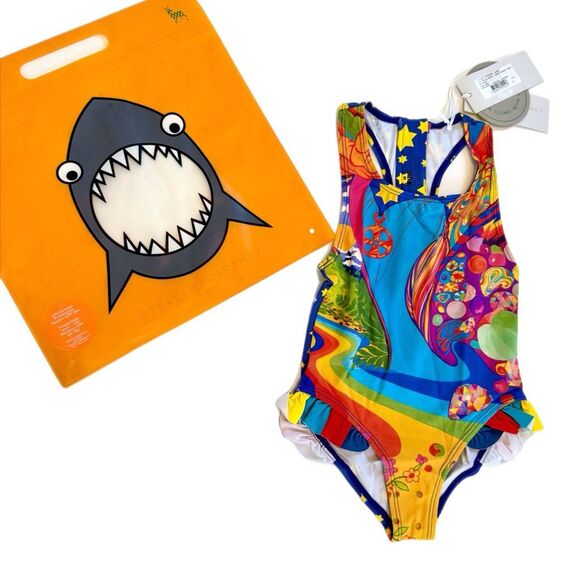 NWT Stella McCartney kids 1pc swimsuit Beatles limited edition  Size 4 - Picture 1 of 9